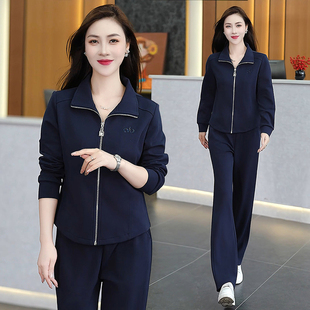健身房训练服跑步POLO领休闲穿搭套装 春秋季 透气运动套装 长袖 女款