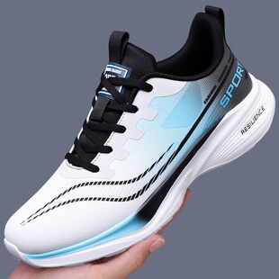 2026新款青少年初中生软底缓震跑步鞋春秋款皮面防水男士运动鞋
