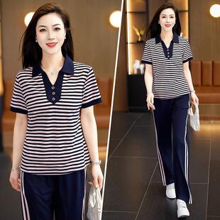 网红两件套女年轻女装 新款 显瘦减龄短袖 长裤 2026 套装 夏装