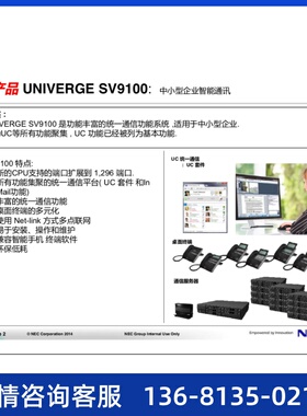 NEC SL2100电话交换机12带90模拟分机