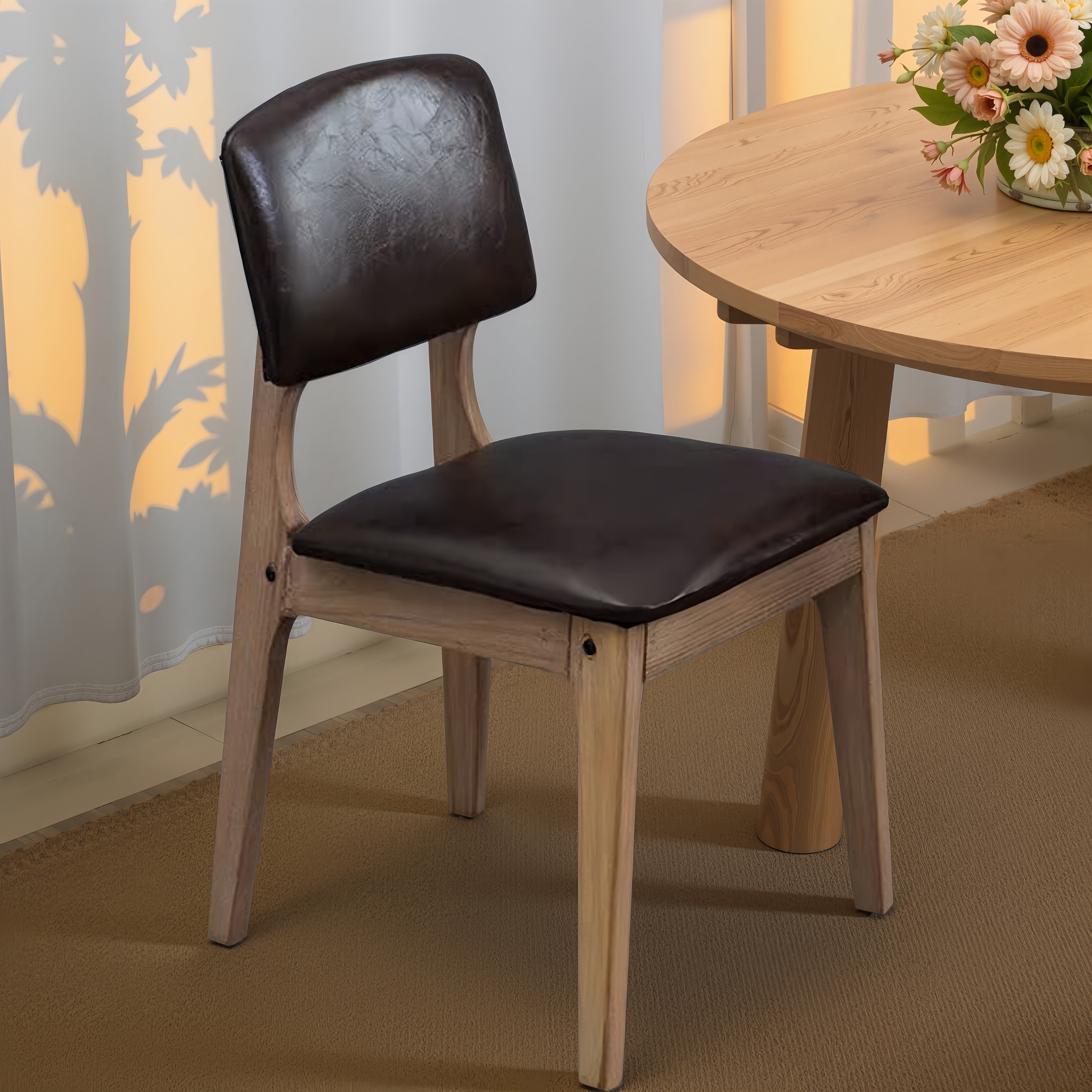 民宿简约餐椅梵辰实木