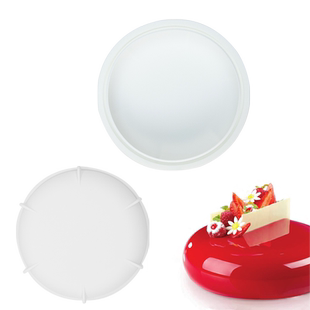AiChef 圆饼形慕斯烘焙硅胶模具 法式西点单个圆形底座模蛋糕