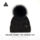 冰岛炫彩亮丝兔毛针织帽子女秋冬保暖护耳大头围狐狸毛球毛线帽潮