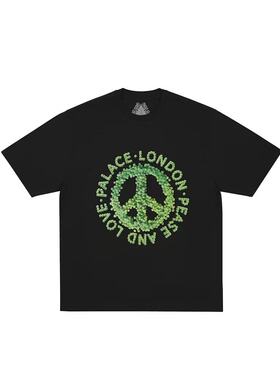 palace 25fw西蓝花字母印花短袖男女同款潮牌全棉宽松圆领T恤