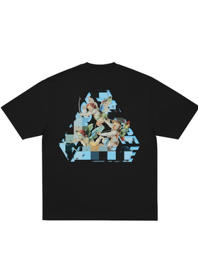 pal 25fw假日系列天使丘比特印花T恤全棉休闲男女同款潮牌短袖