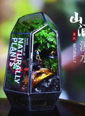 新款网红创意流水系统生态瓶室内桌面盆栽闷养迷你植物盆景绿植