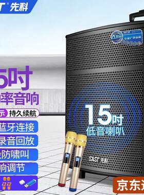 先科(SAST) ST1509移动拉杆户外音响大功率蓝牙广场舞音箱 便携式