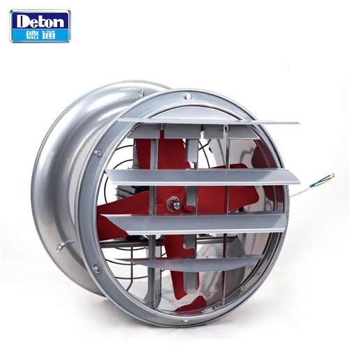 德通(Deton)DF3B-4带百叶窗后风网圆形工业壁式换气扇220V轴流抽