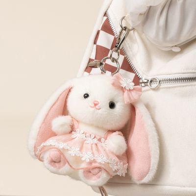 高颜小兔子挂件毛绒玩偶少女心长耳兔公仔钥匙扣女孩书包挂饰礼物
