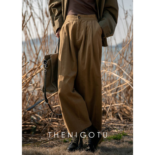 高腰日系宽松休闲萝卜裤