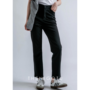 DOROTHY丨修身显瘦休闲小直筒裤女2025新款高腰百搭铅笔裤烟管裤