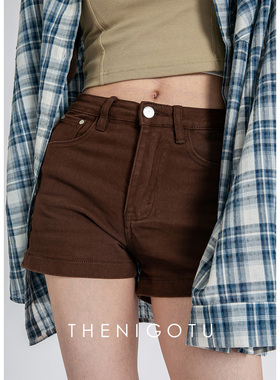 DOROTHY丨磨毛休闲短裤女2022新款夏季小众百搭直筒ins三分热裤