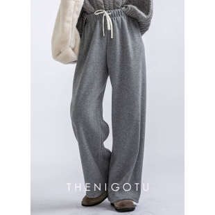 高腰软糯垂感毛巾阔腿裤 女2024新款 加厚加绒休闲糯米裤 DOROTHY