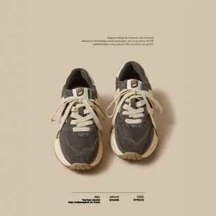 真皮厚底德训鞋女2026冬季新款复古百搭时尚休闲运动阿甘老爹鞋女