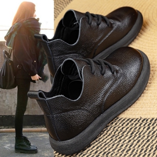 真皮马丁靴女2026新款爆款秋冬季加绒短靴巨好看英伦风复古大码鞋