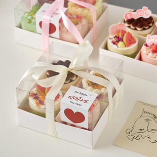 母亲节蛋糕盒四六宫格甜品慕斯包装盒烘焙下午茶纸杯蛋糕打包盒子