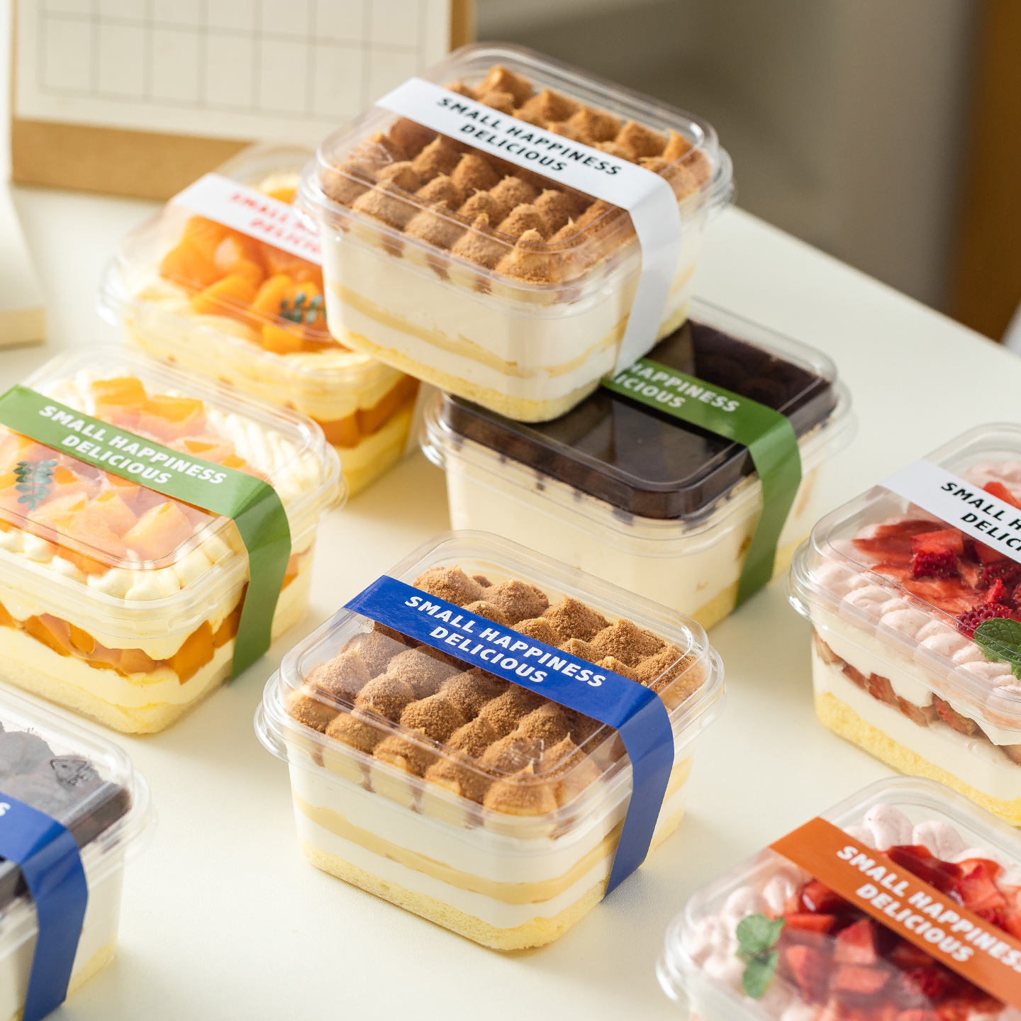 提拉米苏盒子水果蛋糕包装盒一次性豆乳慕斯小甜品方形打包透明杯