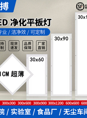 明装300x1200净化灯led洁净灯30x90医院手术室无尘车间平板吸顶灯