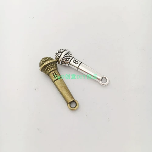 Микрофон ручной работы, серьги, подвеска, сувенир, металлический браслет с аксессуарами, DIY, подарок на день рождения, 20 шт