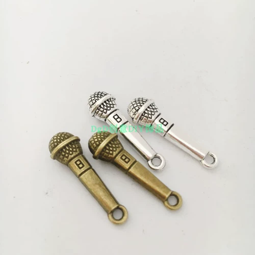 Микрофон ручной работы, серьги, подвеска, сувенир, металлический браслет с аксессуарами, DIY, подарок на день рождения, 20 шт