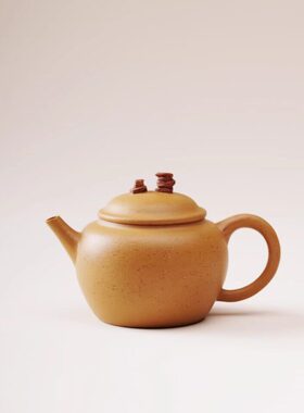 一条新派紫砂【石来运转】黄金段泥紫砂壶手工礼物