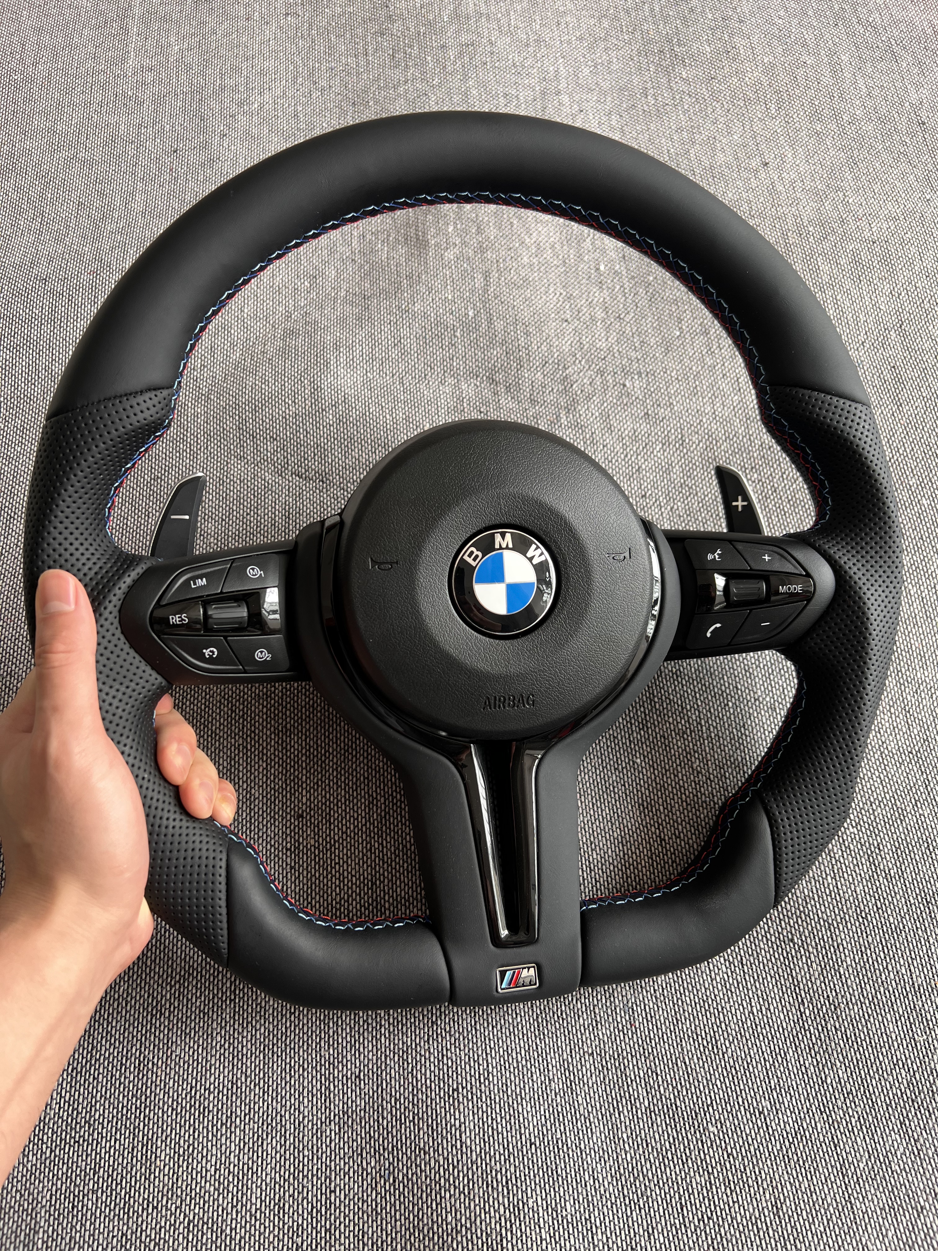 thumbnail for Suitable for BMW 1234567 Series X1x2x3x4x5 Black Warrior Sports Thong Steering Wheel M3M6 without damage