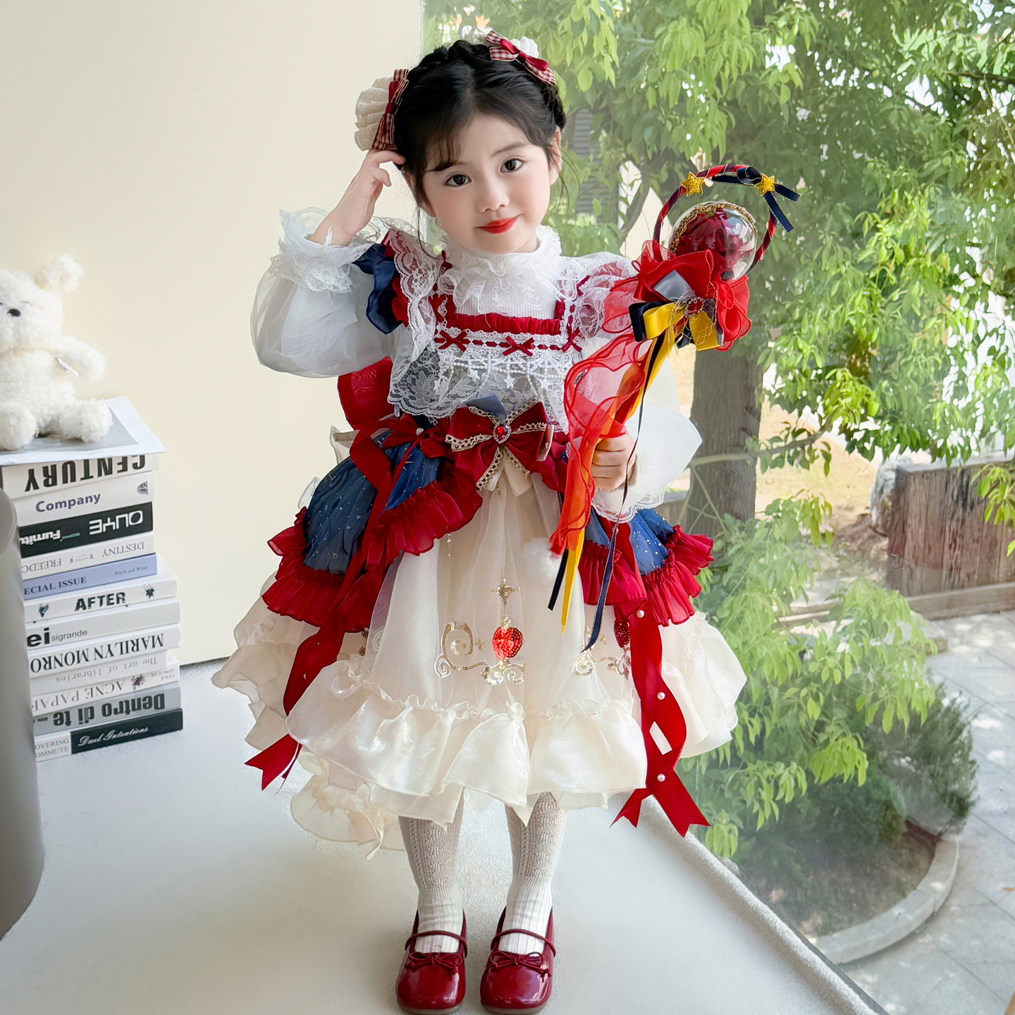 女童春秋款白雪公主洛丽塔连衣裙