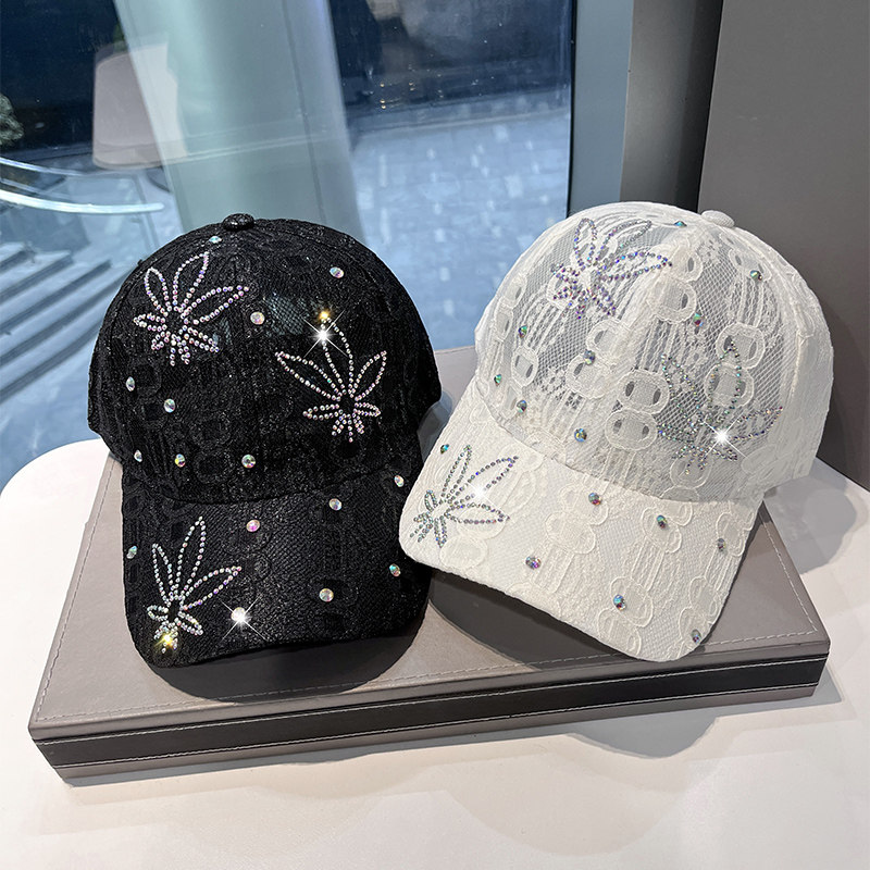 韩版潮流水钻花朵棒球帽子女夏季户外逛街蕾丝网眼防晒遮阳鸭舌帽,服饰配件/皮带/帽子/围巾,帽子,淘宝优惠券,粉丝福利购,淘宝优惠卷