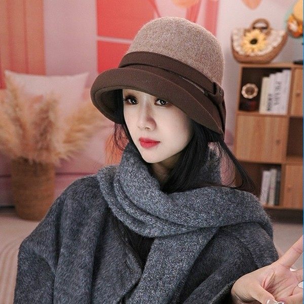 冬季复古含羊毛卷边盆帽女时尚气质显脸小渔夫帽百搭保暖水桶帽子,服饰配件/皮带/帽子/围巾,帽子,淘宝优惠券,粉丝福利购,淘宝优惠卷