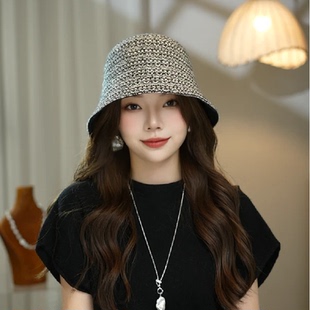 日系大头围手工编织素颜水桶帽女春秋新款复古高级感显脸小渔夫帽