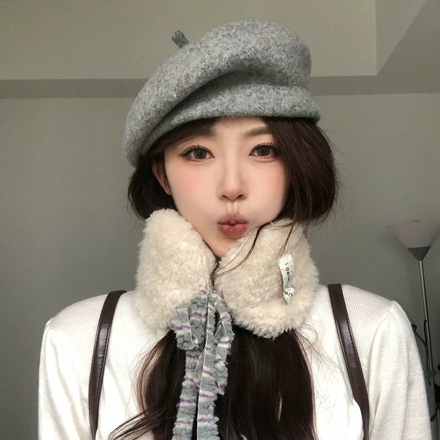 复古定型贝雷帽女秋冬季保暖百搭