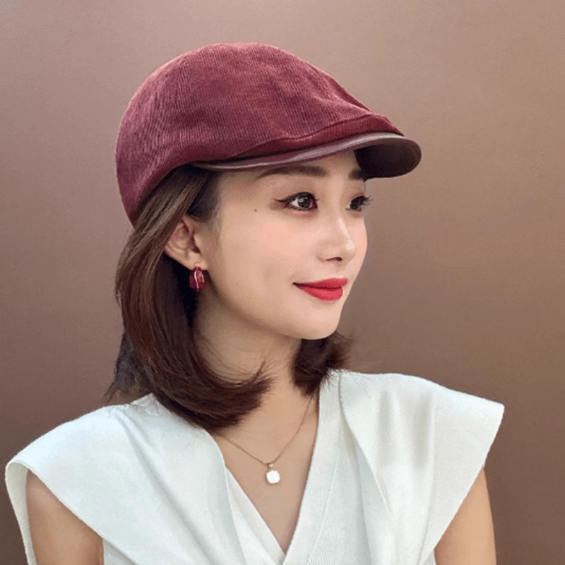 日系安可拉红鸭舌帽女反戴前进帽