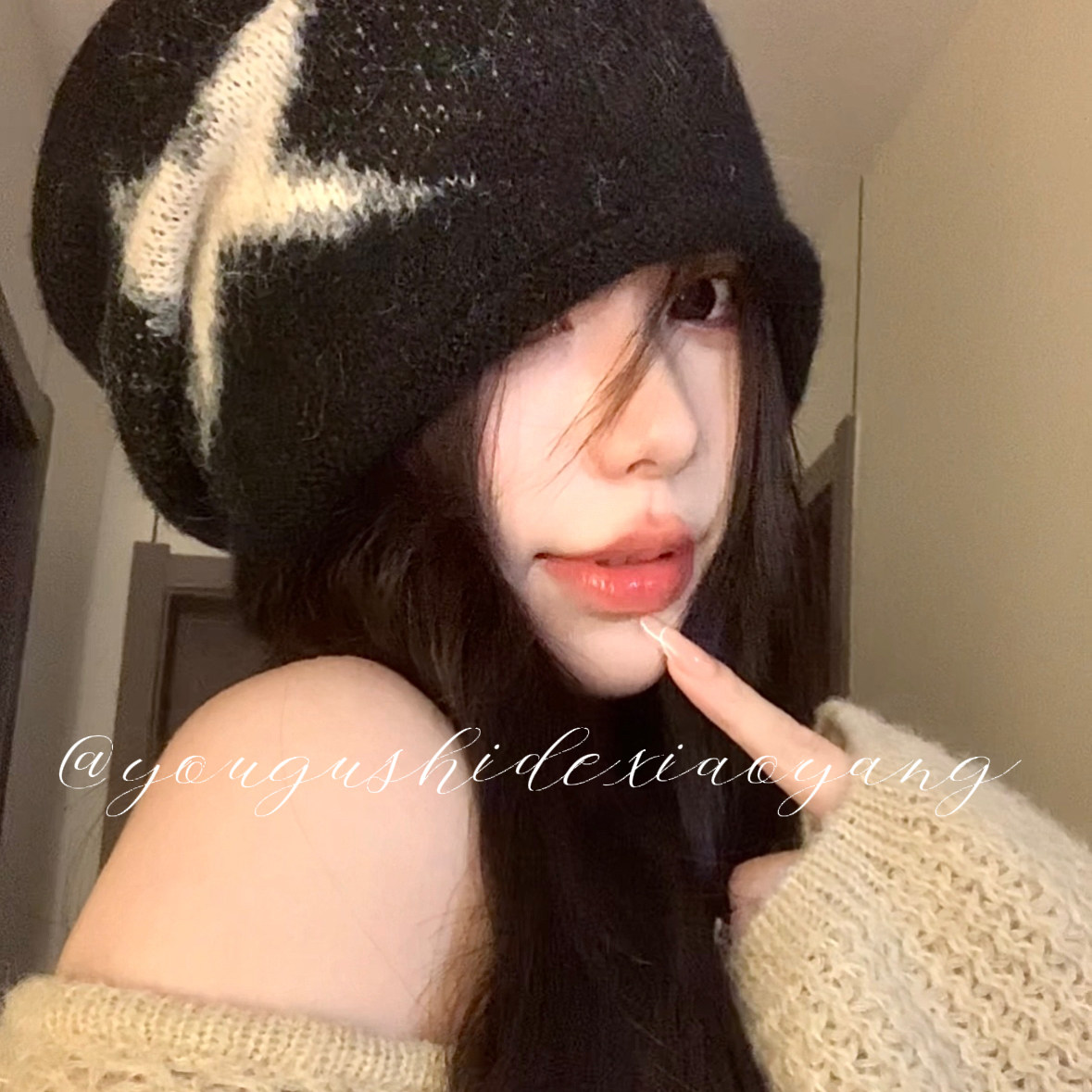 黑色针织帽子女2025新款美式复古星星堆堆帽秋冬保暖防寒包头冷帽,服饰配件/皮带/帽子/围巾,帽子,淘宝优惠券,粉丝福利购,淘宝优惠卷