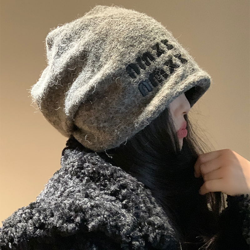 韩系ins风博主同款羊绒混纺堆堆帽子女冬季保暖防寒显脸小冷帽男