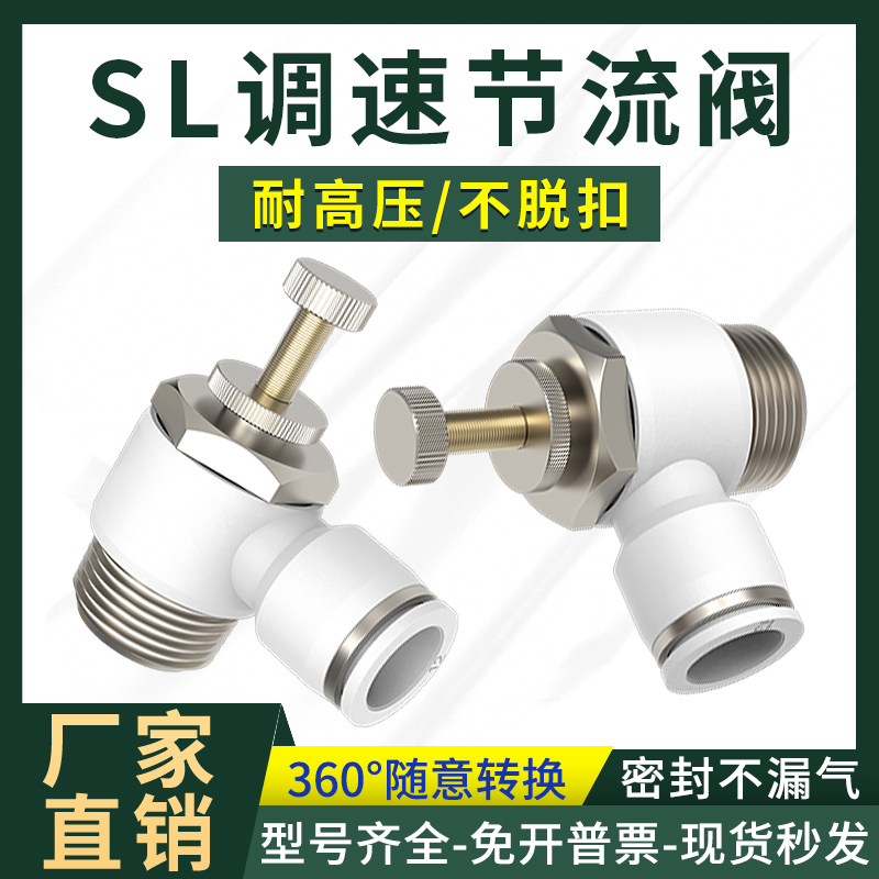 SL4-M3气动接头白调速阀节流阀SL6 SL8 SL10 SL12 M5 01 02 03 04 标准件/零部件/工业耗材 气动接头 原图主图