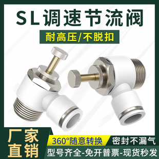 M3气动接头白调速阀节流阀SL6 SL8 SL10 SL4 SL12