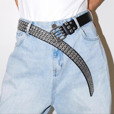 杨和苏同款铆钉免打孔皮带百搭