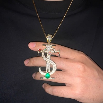 艾志恒同款STK满钻吊坠项链