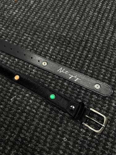皮带宝石马毛做旧搭扣24ss烫银