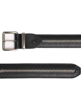 INSAIT 24AW Zipper Belt 洗水纳帕牛皮拉链腰带小众男女金属LOGO