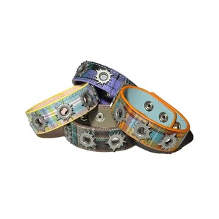 罗曼凯瑟  Pow Bracelet 格纹弹孔手环手饰配饰糖果色轻奢朋克风