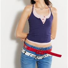 2th Desire原创定制铆钉皮带不规则钻钉排列图案复古波点豹纹腰带