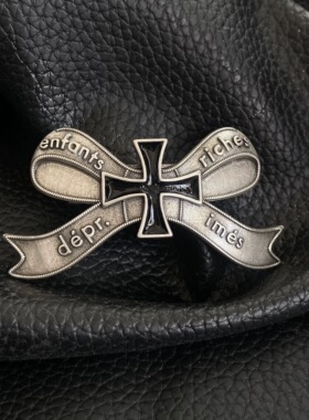 自主ERD忧郁的富二代十字架蝴蝶结发卡发夹胸针Rui顽主同款