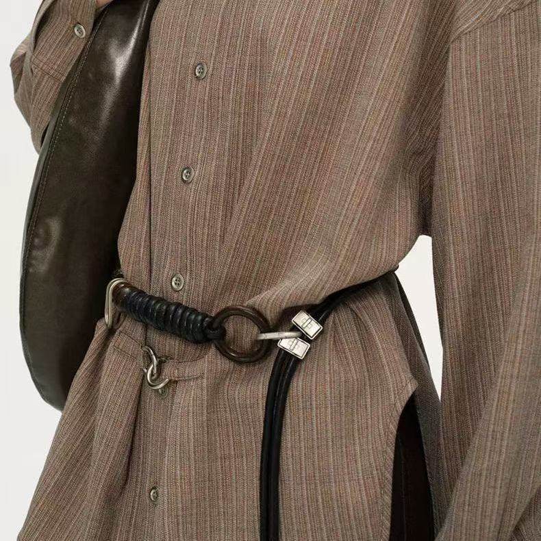 BALIANG「捌樑」 缆'rope' 秘鲁结皮绳串珠金属装饰腰链,服饰配件/皮带/帽子/围巾,腰带/皮带/腰链,淘宝优惠券,粉丝福利购,淘宝优惠卷