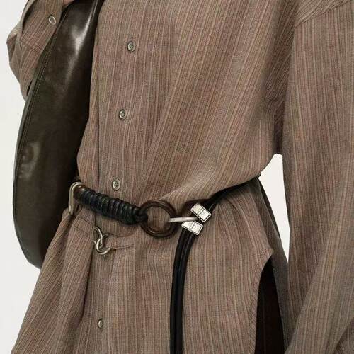 秘鲁结皮绳串珠金属装饰腰链