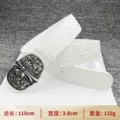 [White Cross on White Background 110cm] [Multiple Crosses] Belt