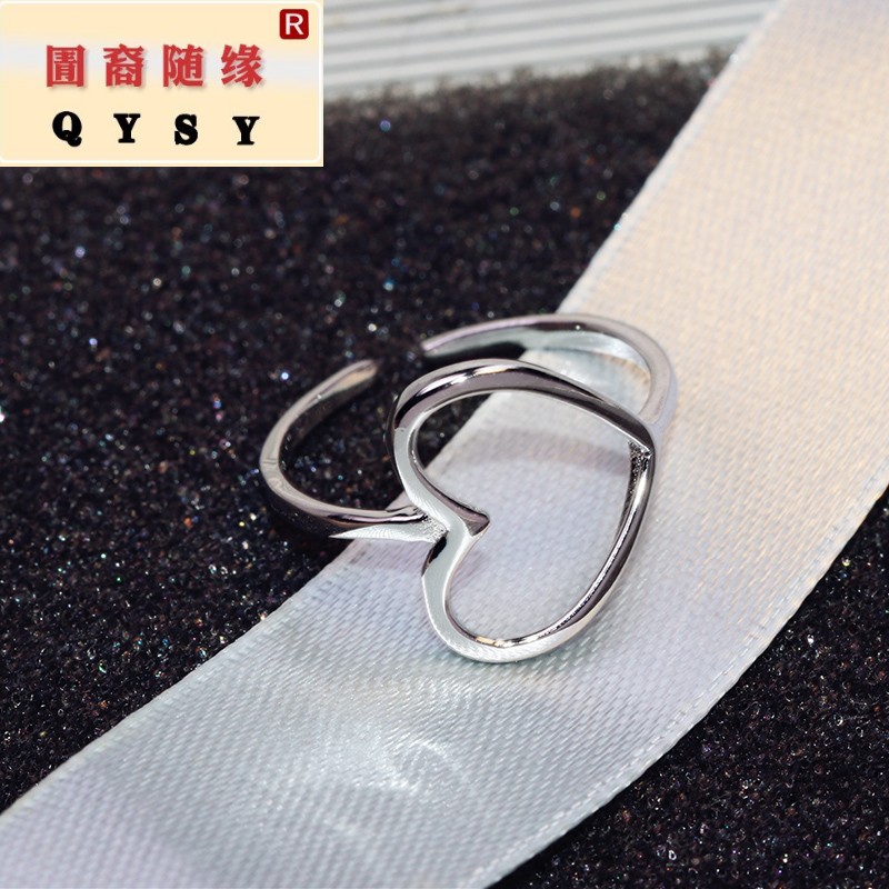 ¸öÐÔ¿äÕŰ®ÐÄS925Òø¿ª¿Ú½äÖ¸¼òÔ¼½ä×Óʳָ½äÉϵʱÉÐÅ®ÊÎÆ·J051