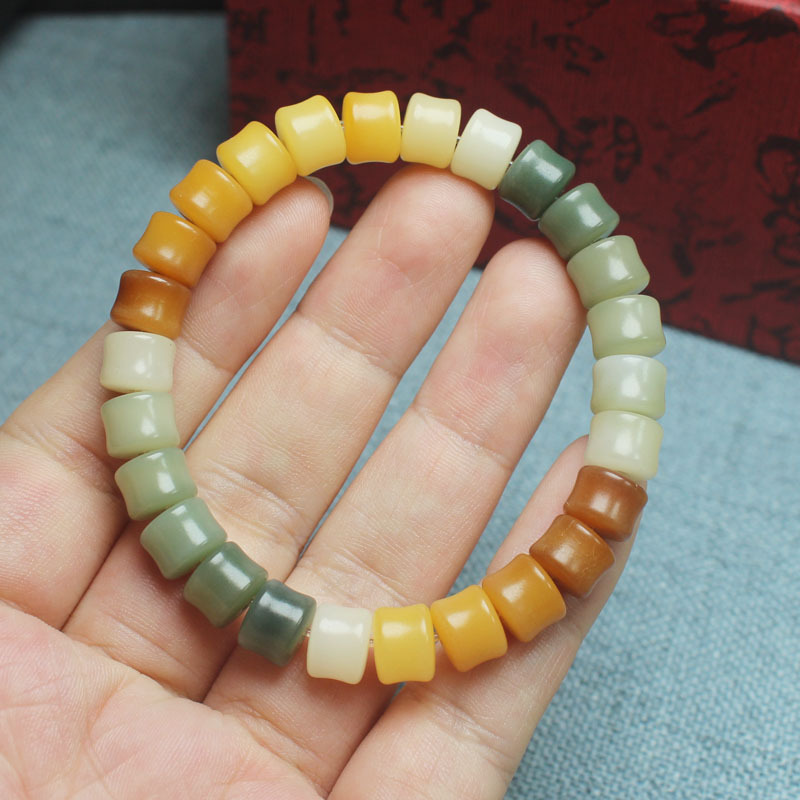 菩提根绕指柔彩色节节高升手串手