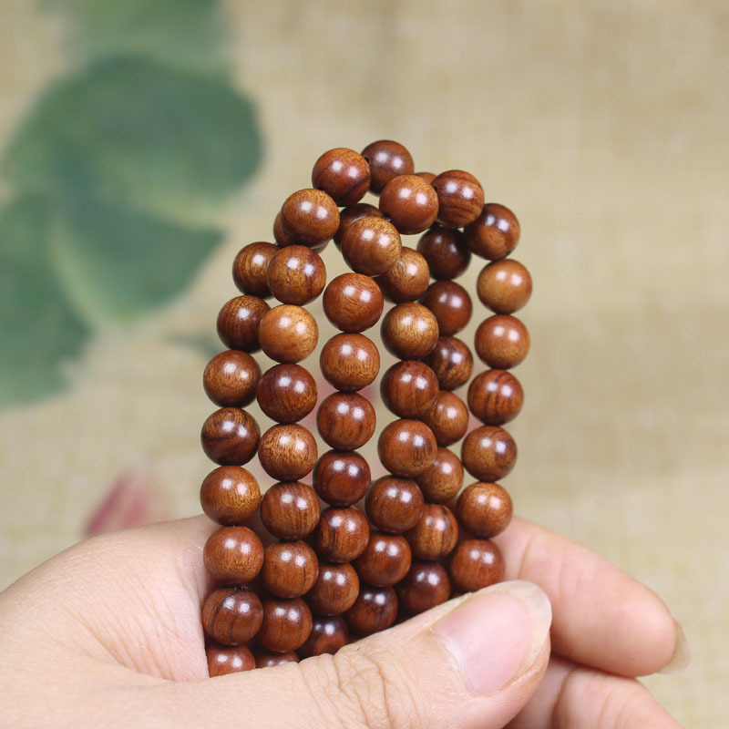 印尼大叶黄花梨佛珠8mm手串紫油