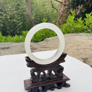 正品蓝田玉手镯天然女款蚕丝玉白云石方解石冰种玉镯子包邮带证书